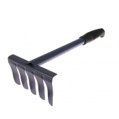 Грабли 5-ти зубые прямые, 2,5мм "ПРОФИ" порошковая окраска с металлическим черенком и пластиковой ручкой ГП-5